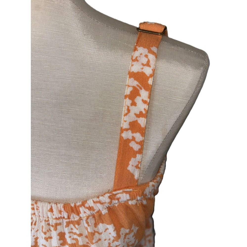 O’Neill Orange Floral Babydoll Tank Top M Festival Beachy Boho Summer Small - Picture 6 of 8